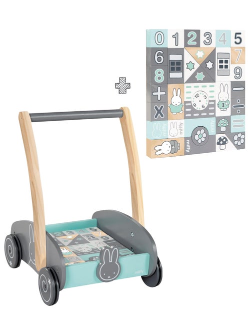 Carrito de madera para caminar + bloques de construcción miffy® - ROBA - Kiabi