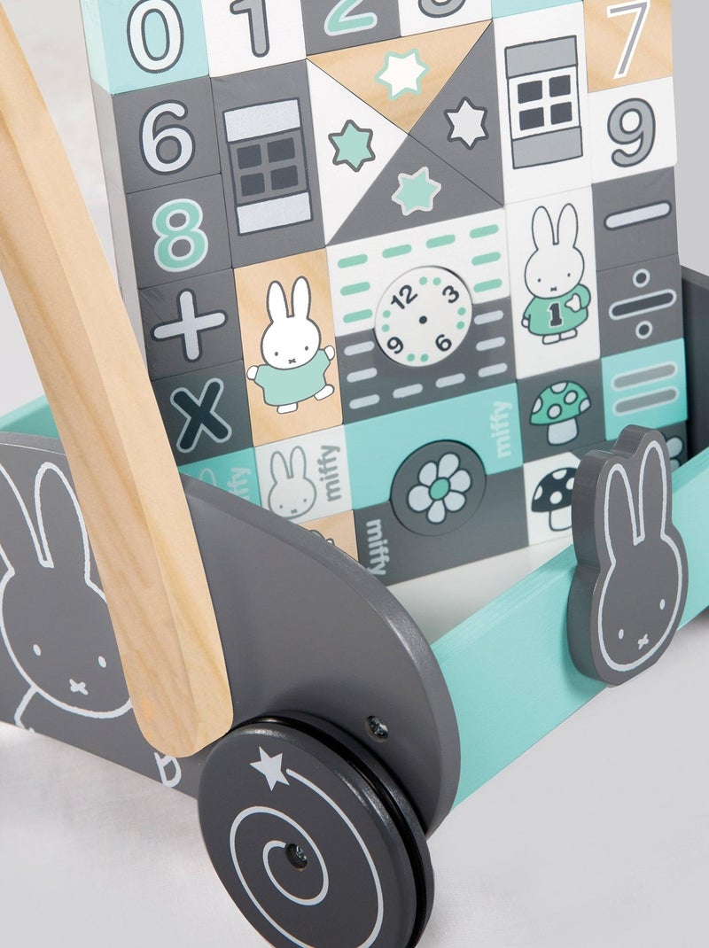 Carrito de madera para caminar + bloques de construcción miffy® - ROBA Gris verde claro blanco - Kiabi