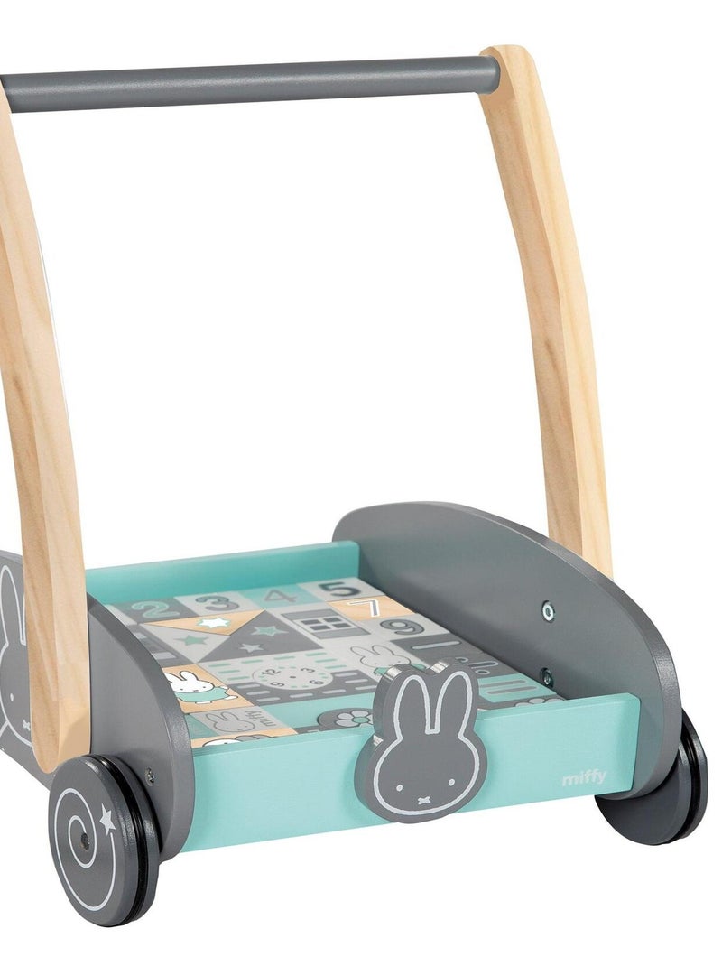 Carrito de madera para caminar + bloques de construcción miffy® - ROBA Gris verde claro blanco - Kiabi