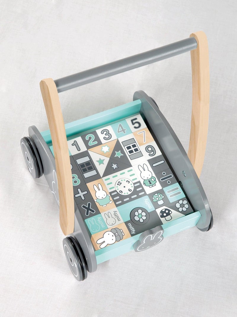 Carrito de madera para caminar + bloques de construcción miffy® - ROBA Gris verde claro blanco - Kiabi