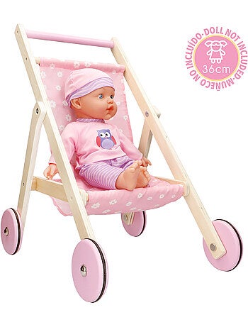 Carrito muñeca 36 cm madera WOOMAX