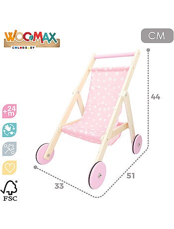 Carrito muñeca 36 cm madera WOOMAX