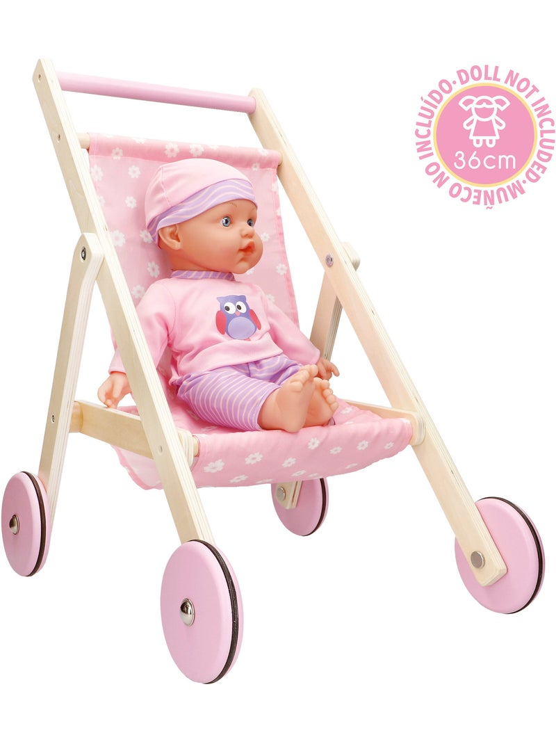 Carrito muñeca 36 cm madera WOOMAX N/D - Kiabi