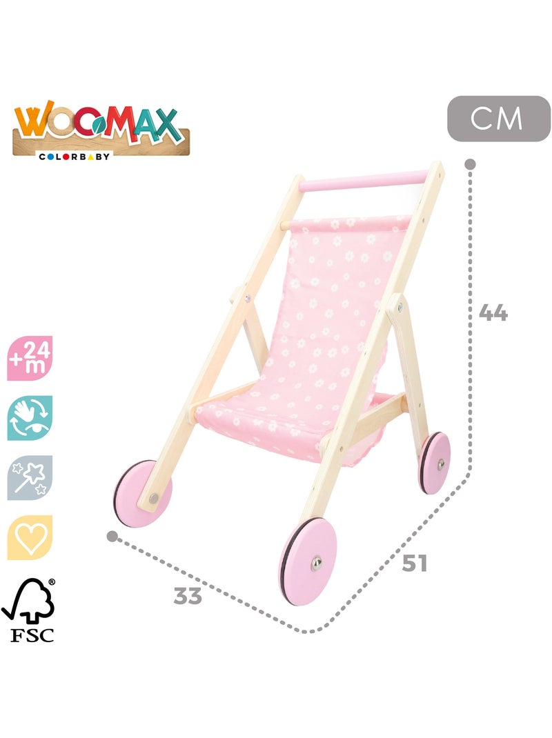 Carrito muñeca 36 cm madera WOOMAX N/D - Kiabi