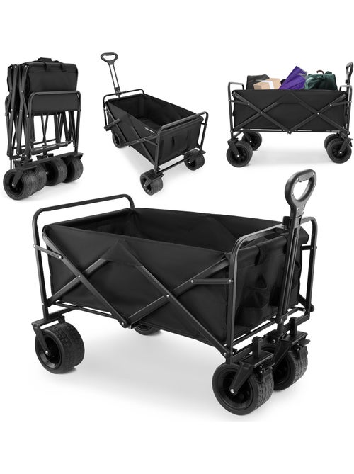Carro de transporte plegable HyperMotion 100L 120kg acero ruedas todoterreno freno compacto multiuso - Kiabi Carro de transporte plegable HyperMotion 100L 120kg acero ruedas todoterreno freno compacto multiuso - Kiabi