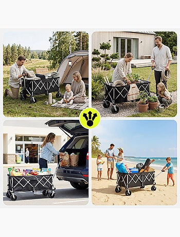 Carro plegable hypermotion xxl 250l con ruedas todoterreno y frenos integrado