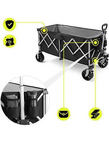 Carro plegable hypermotion xxl 250l con ruedas todoterreno y frenos integrado