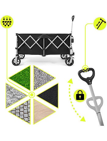 Carro plegable hypermotion xxl 250l con ruedas todoterreno y frenos integrado