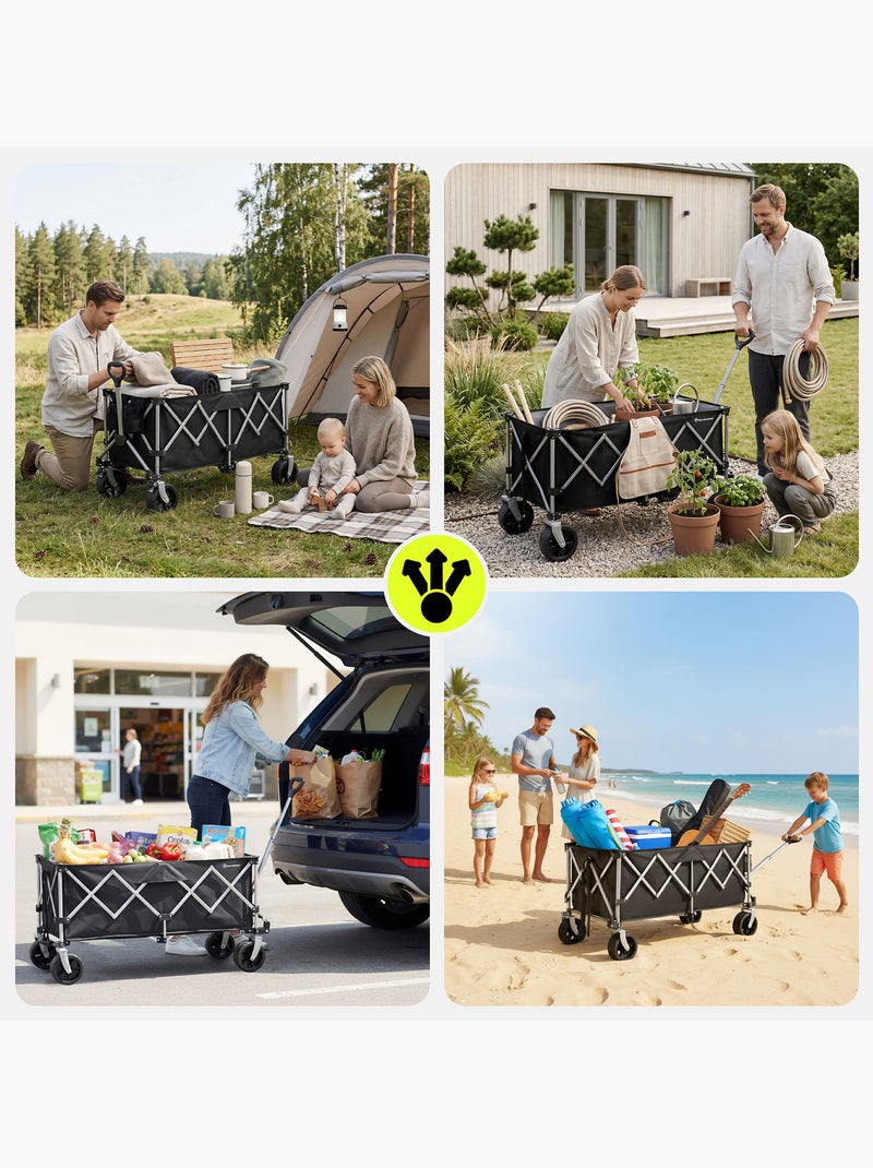 Carro plegable HyperMotion XXL 250L con ruedas todoterreno y frenos integrado Negro Negro - Kiabi