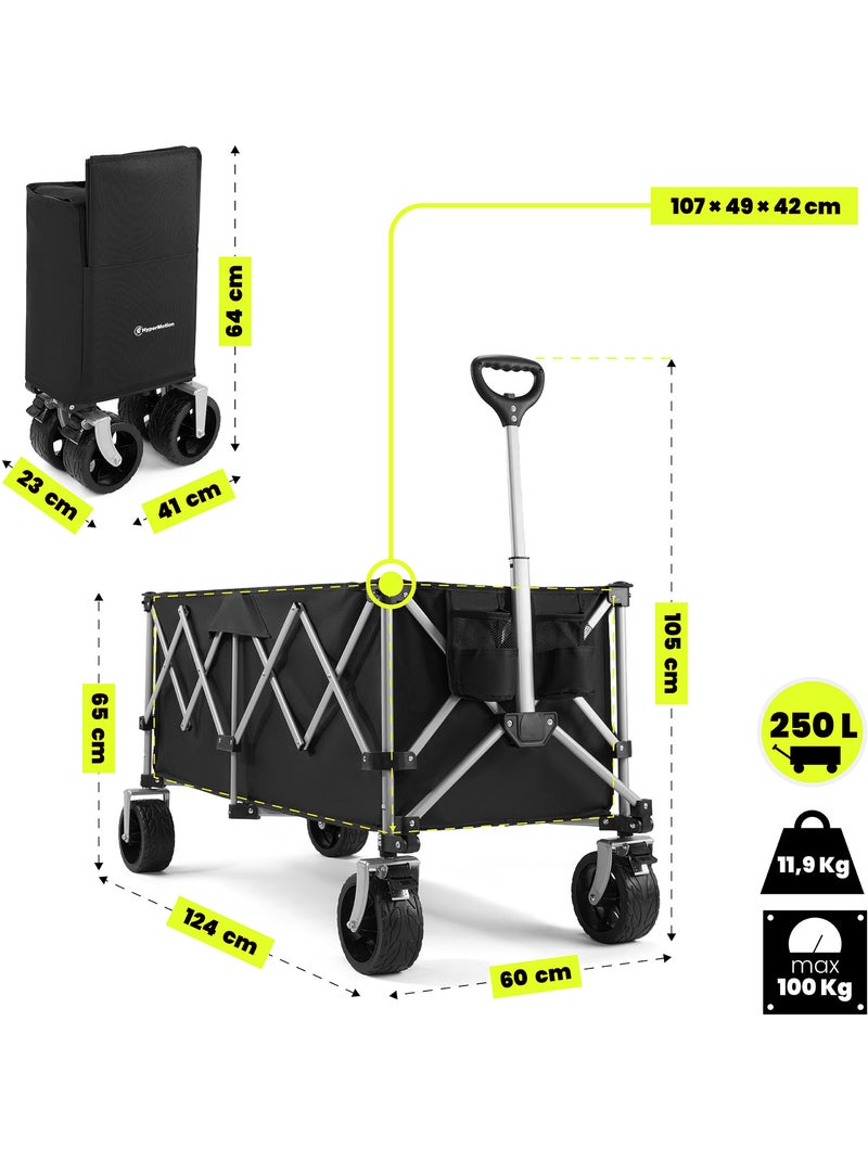 Carro plegable HyperMotion XXL 250L con ruedas todoterreno y frenos integrado Negro Negro - Kiabi