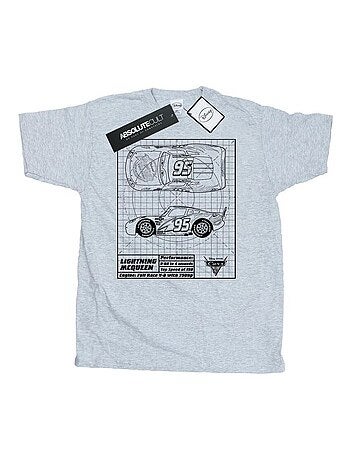 Cars - Camiseta de Rayo McQueen Blueprint de Algodón para Hombre