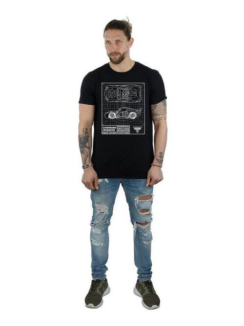 Cars - Camiseta de Rayo McQueen Blueprint de Algodón para Hombre - Kiabi Cars - Camiseta de Rayo McQueen Blueprint de Algodón para Hombre - Kiabi