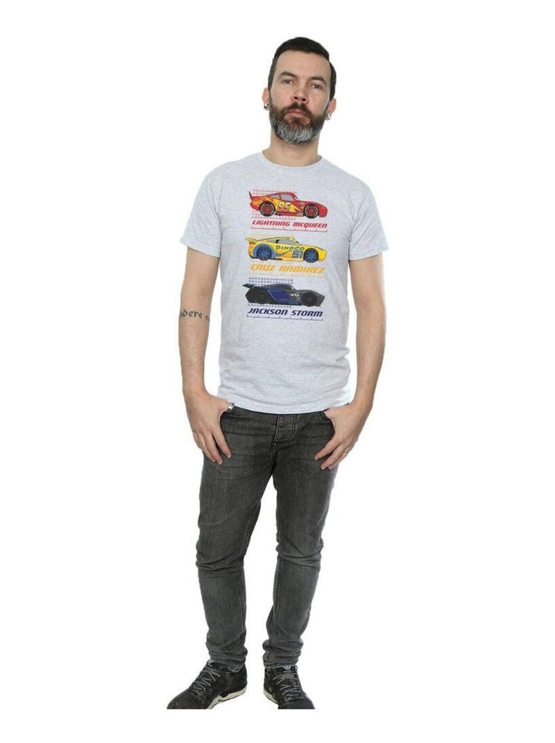 Cars - Camiseta Racer Profile de Algodón para Hombre Gris jaspeado - Kiabi