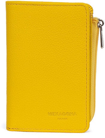 Cartera - 1 pliegue - detener rfid - cuero confort hexagona