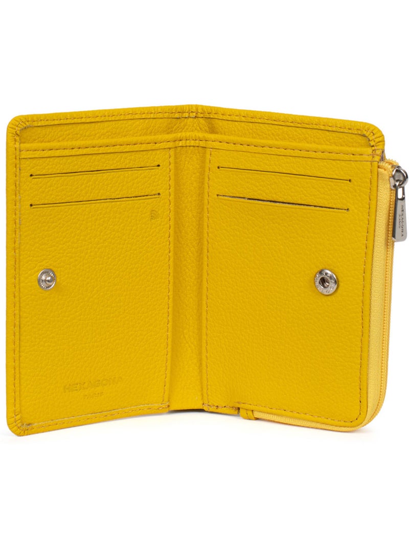 Cartera - 1 pliegue - detener rfid - cuero confort hexagona Amarillo - Kiabi