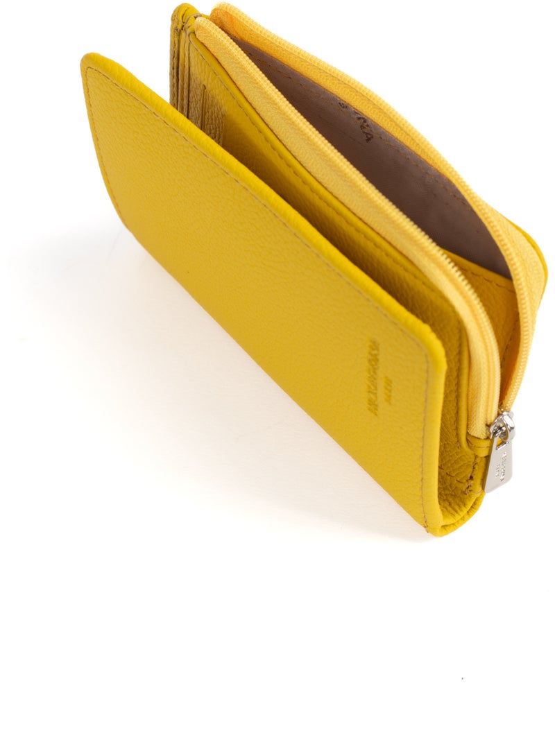 Cartera - 1 pliegue - detener rfid - cuero confort hexagona Amarillo - Kiabi