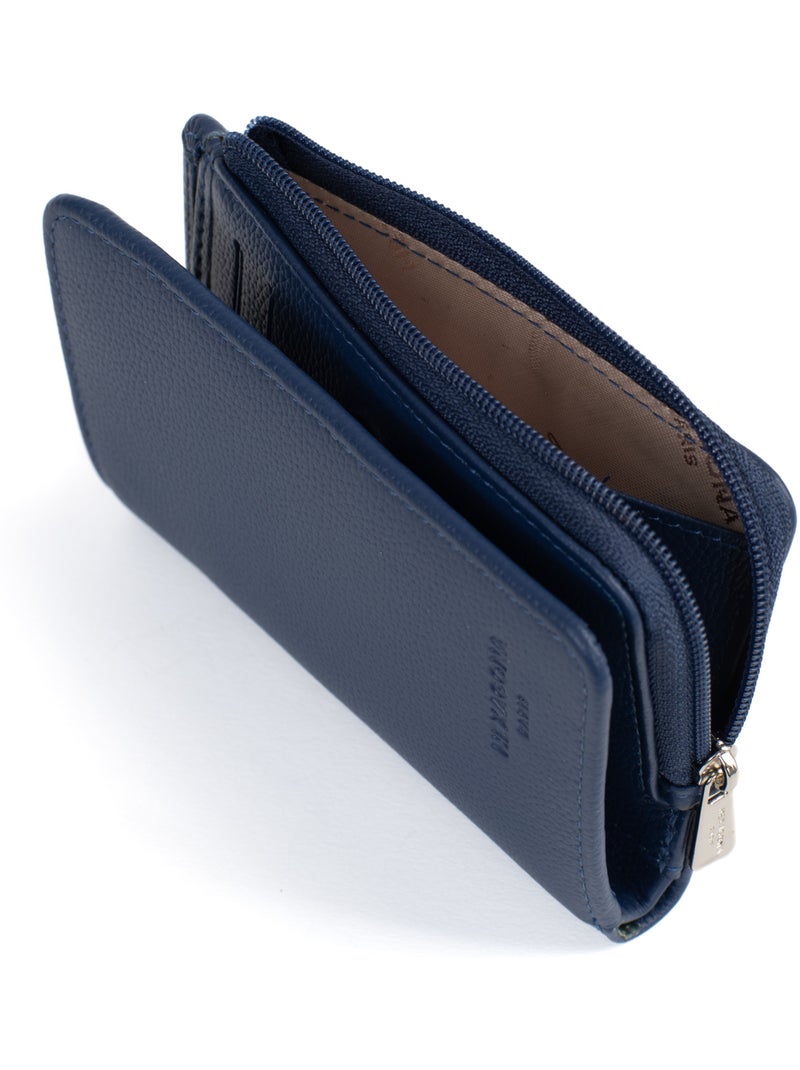 Cartera - 1 pliegue - detener rfid - cuero confort hexagona Azul - Kiabi