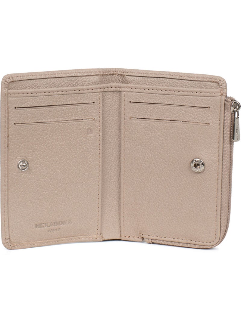 Cartera - 1 pliegue - detener rfid - cuero confort hexagona Beige - Kiabi