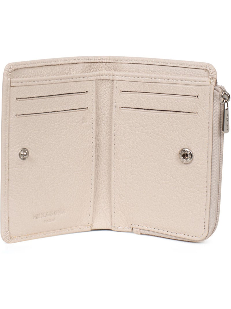 Cartera - 1 pliegue - detener rfid - cuero confort hexagona Marfil - Kiabi