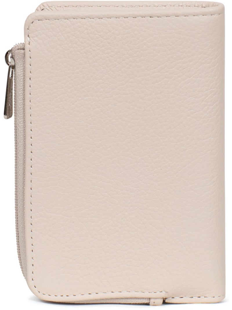 Cartera - 1 pliegue - detener rfid - cuero confort hexagona Marfil - Kiabi