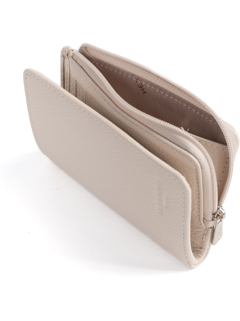 Cartera - 1 pliegue - detener rfid - cuero confort hexagona Marfil - Kiabi