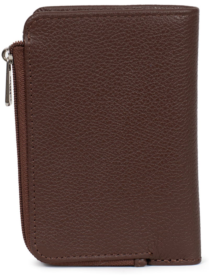 Cartera - 1 pliegue - detener rfid - cuero confort hexagona Marrón chocolate - Kiabi