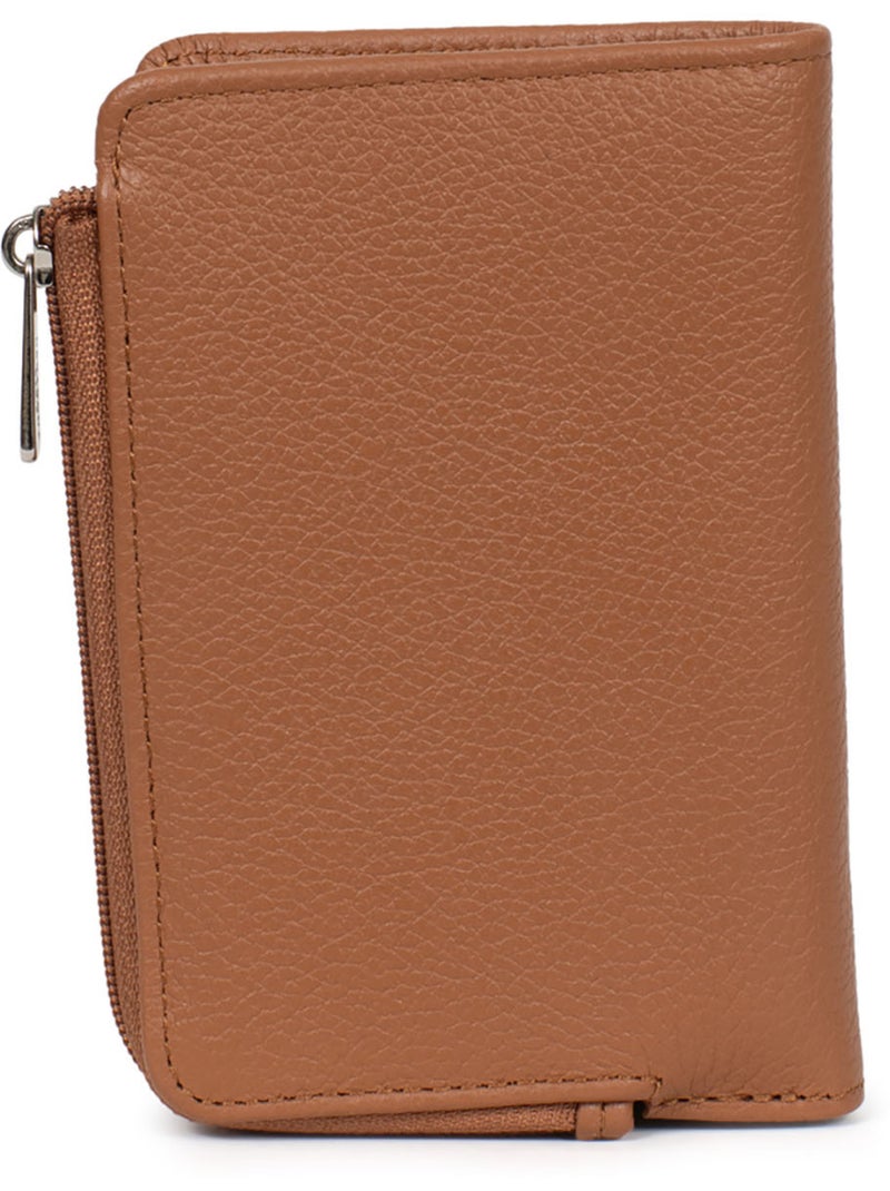 Cartera - 1 pliegue - detener rfid - cuero confort hexagona Marrón claro - Kiabi