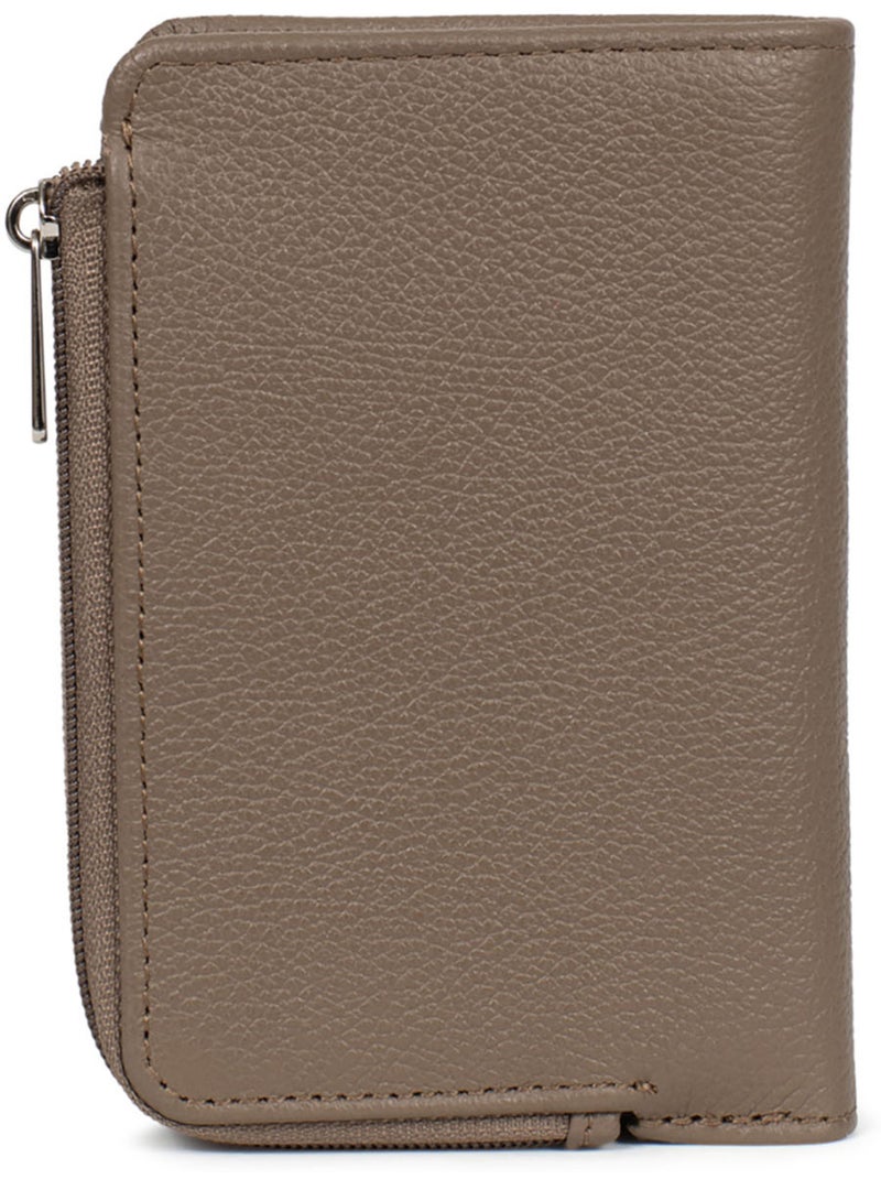 Cartera - 1 pliegue - detener rfid - cuero confort hexagona Marrón glaseado - Kiabi