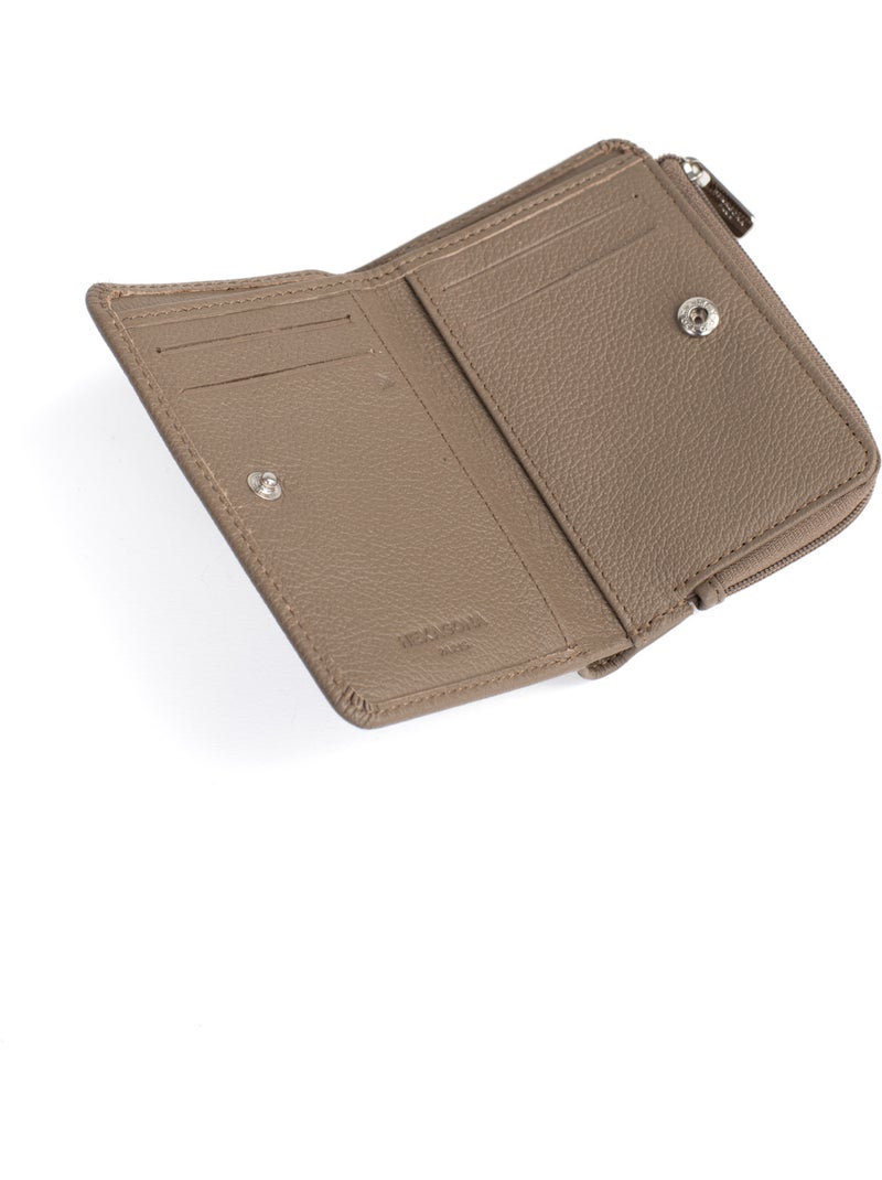 Cartera - 1 pliegue - detener rfid - cuero confort hexagona Marrón glaseado - Kiabi