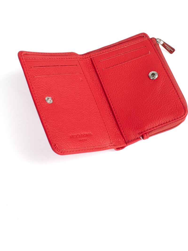 Cartera - 1 pliegue - detener rfid - cuero confort hexagona Rojo tomate - Kiabi