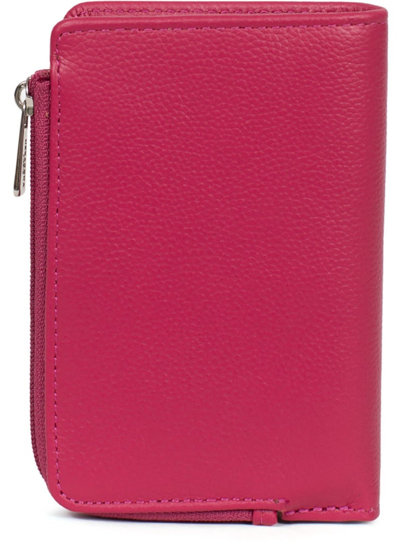 Cartera - 1 pliegue - detener rfid - cuero confort hexagona Rosa fucsia - Kiabi