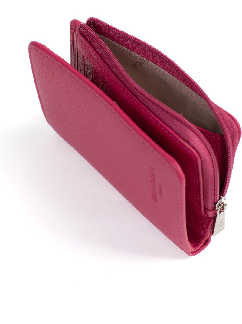 Cartera - 1 pliegue - detener rfid - cuero confort hexagona Rosa fucsia - Kiabi