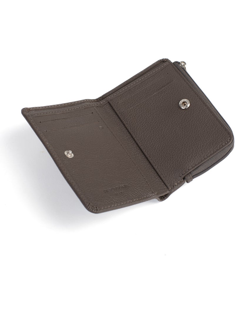 Cartera - 1 pliegue - detener rfid - cuero confort hexagona Taupe - Kiabi