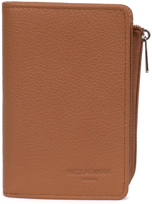 Cartera - 1 pliegue - Detener RFID - Cuero CONFORT - Kiabi