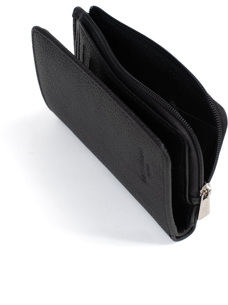 Cartera - 1 pliegue - Detener RFID - Cuero CONFORT Negro - Kiabi