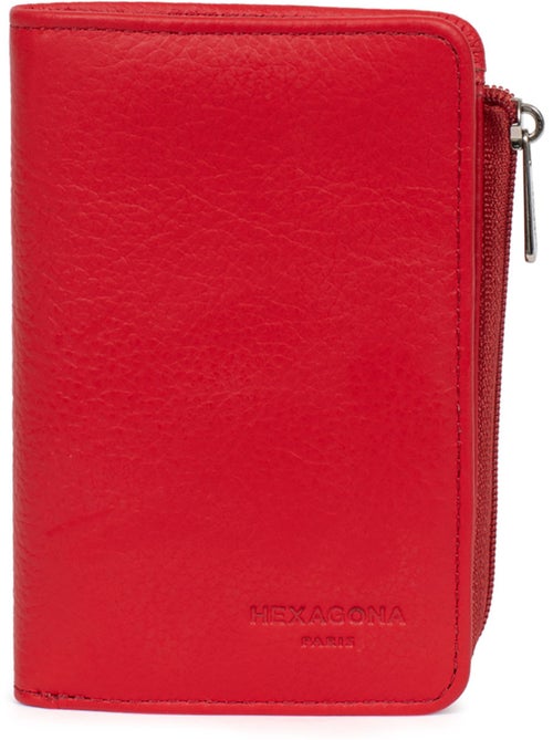 Cartera - 1 pliegue - Detener RFID - Cuero CONFORT - Kiabi