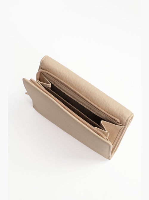Cartera - 1 pliegue - Detener RFID - Cuero de vaca TAIMA - Kiabi