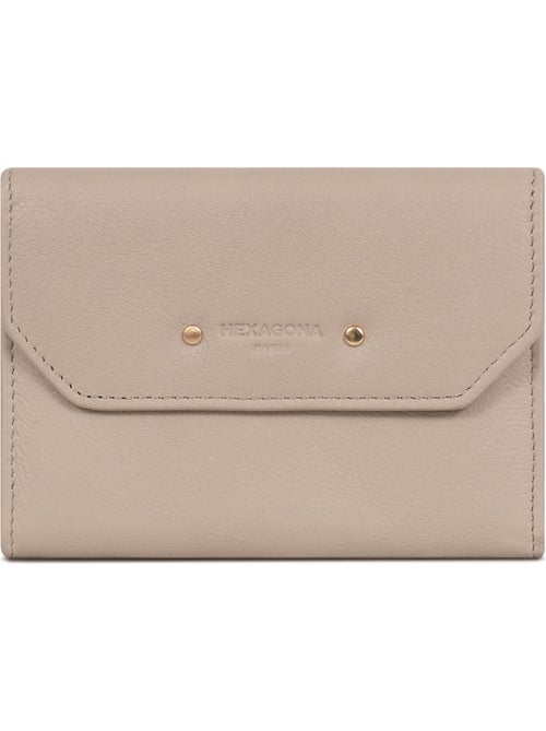 Cartera - 1 pliegue - Detener RFID - Cuero de vaca TAIMA - Kiabi