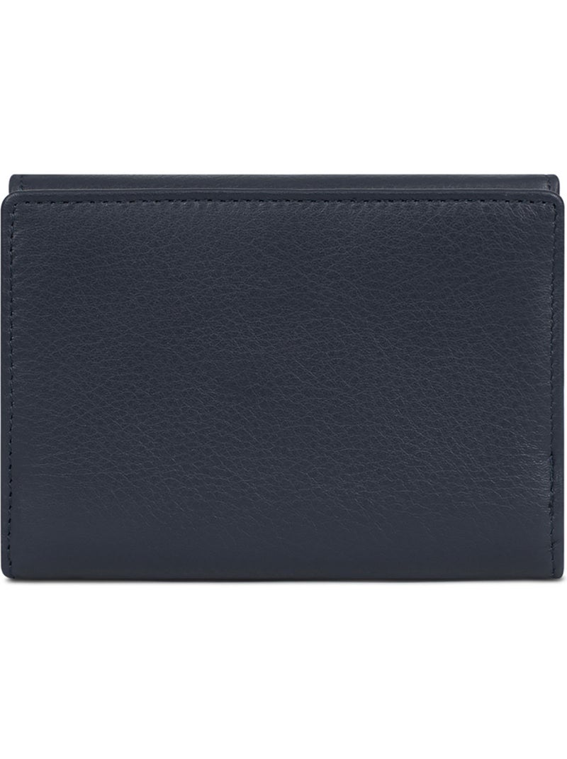 Cartera - 1 pliegue - detener rfid - cuero de vaca taima hexagona Azul noche - Kiabi