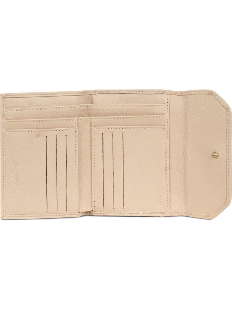 Cartera - 1 pliegue - detener rfid - cuero de vaca taima hexagona Crema - Kiabi