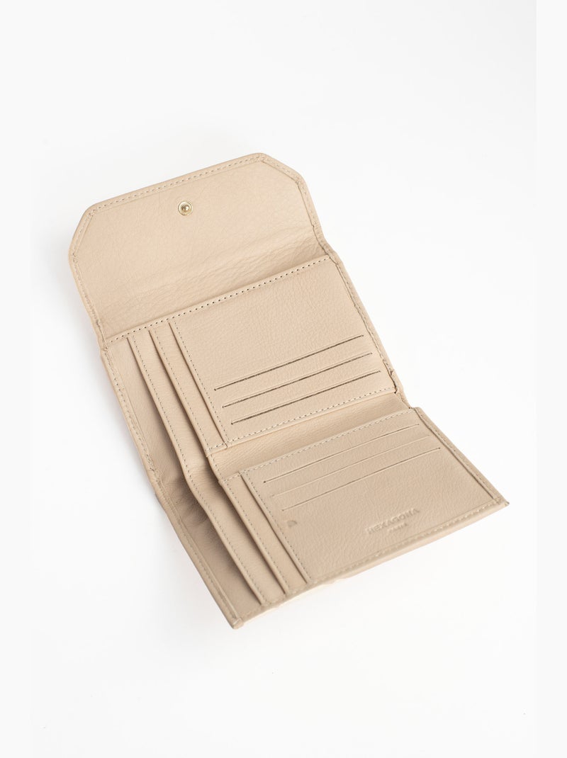 Cartera - 1 pliegue - detener rfid - cuero de vaca taima hexagona Crema - Kiabi