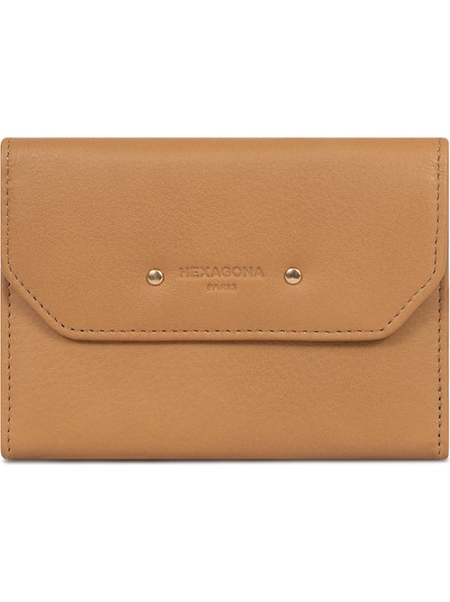 Cartera - 1 pliegue - Detener RFID - Cuero de vaca TAIMA - Kiabi