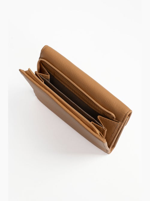 Cartera - 1 pliegue - Detener RFID - Cuero de vaca TAIMA - Kiabi