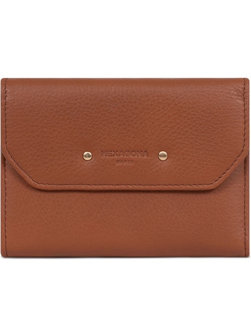 Cartera - 1 pliegue - Detener RFID - Cuero de vaca TAIMA - Kiabi