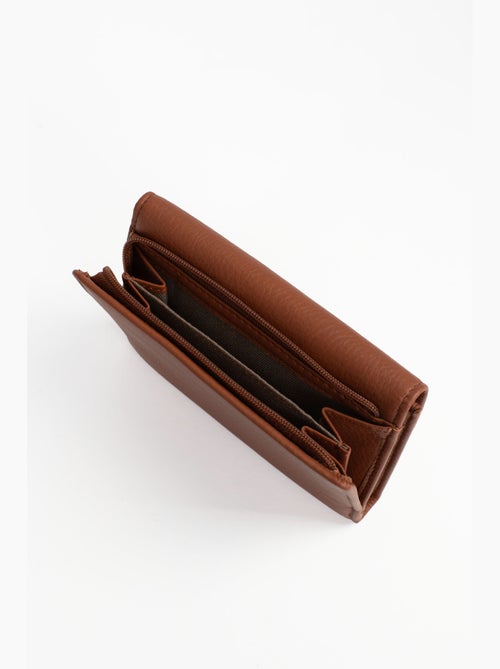 Cartera - 1 pliegue - Detener RFID - Cuero de vaca TAIMA - Kiabi