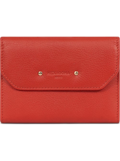 Cartera - 1 pliegue - Detener RFID - Cuero de vaca TAIMA - Kiabi