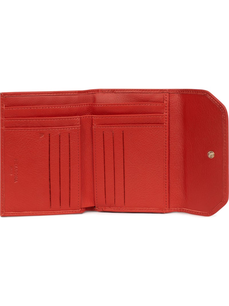 Cartera - 1 pliegue - Detener RFID - Cuero de vaca TAIMA Naranja - Kiabi