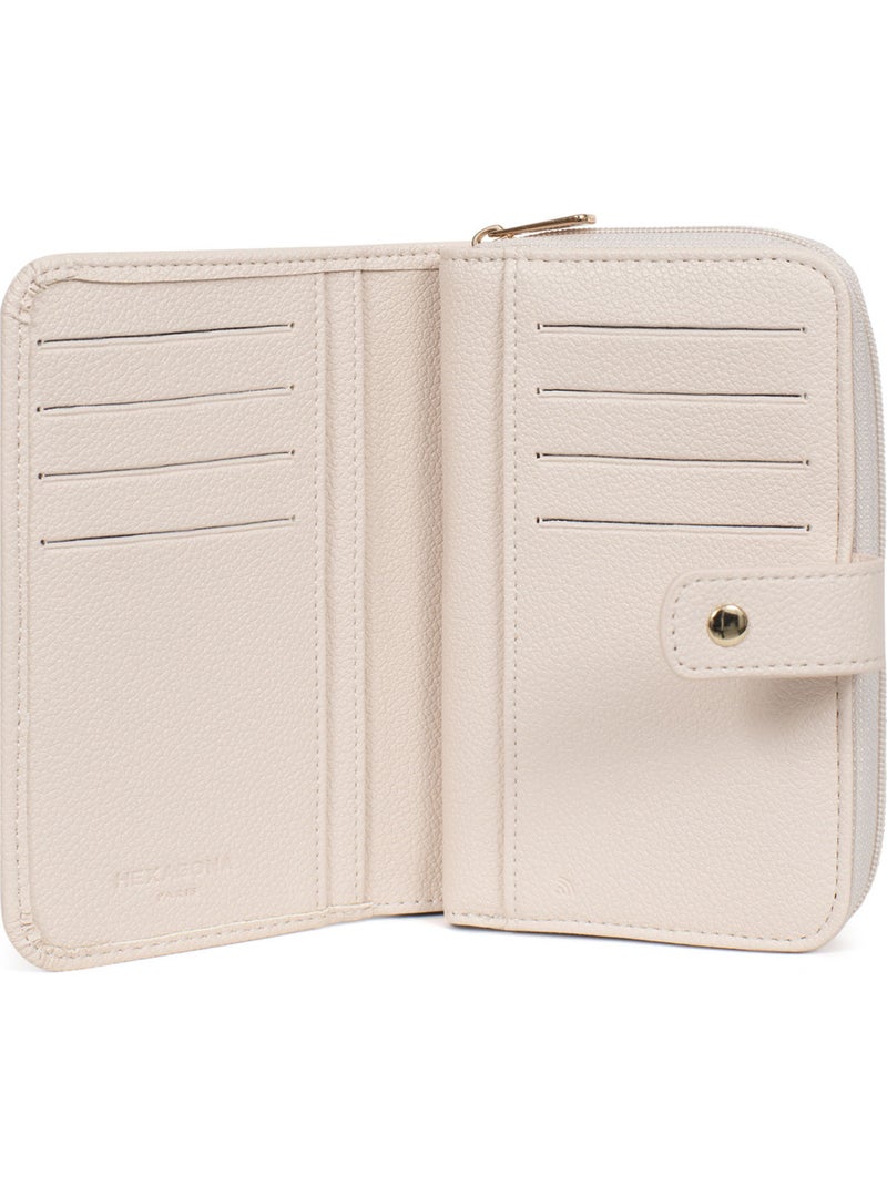 Cartera - 1 pliegue - detener rfid lys hexagona Marfil - Kiabi