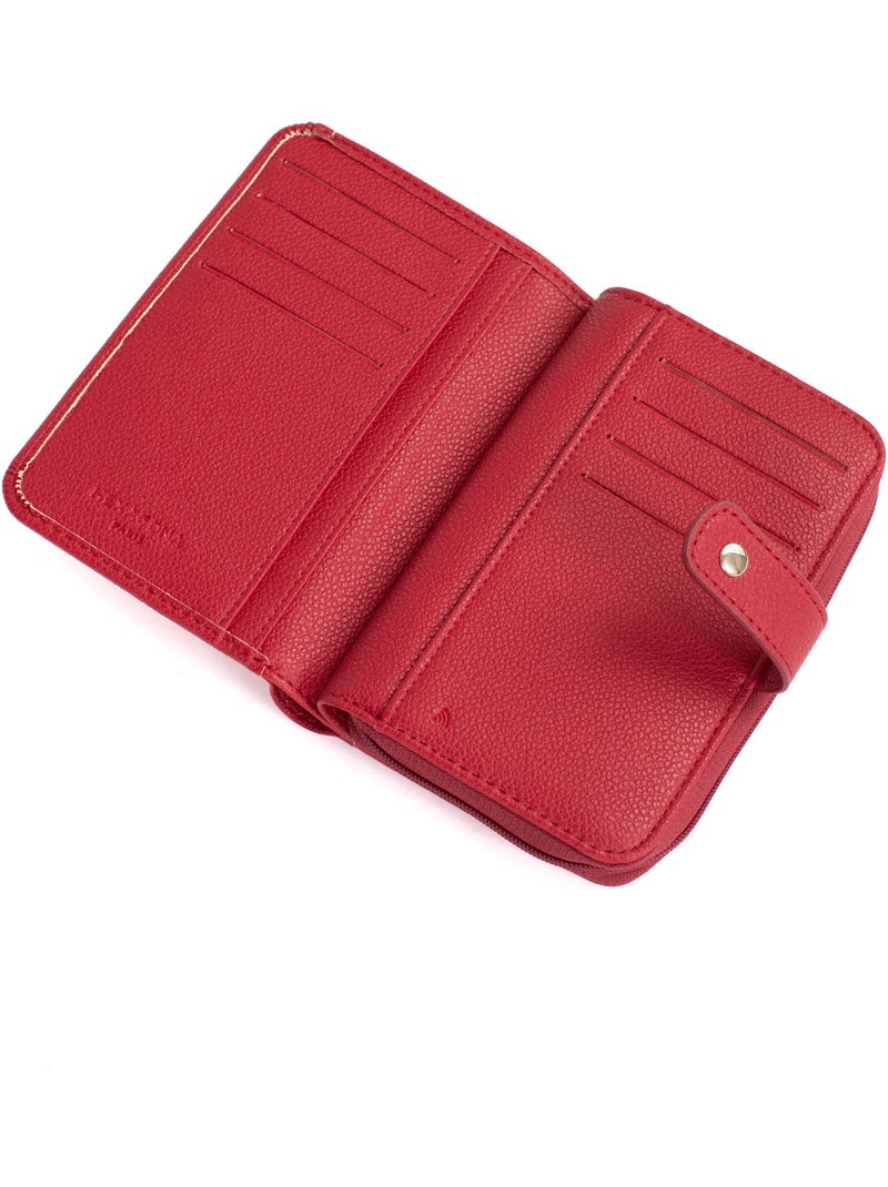 Cartera - 1 pliegue - detener rfid lys hexagona Rojo - Kiabi