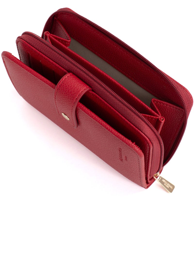 Cartera - 1 pliegue - detener rfid lys hexagona Rojo - Kiabi